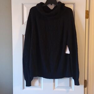 Free People Small Black Cowl Neck Sweater NWT